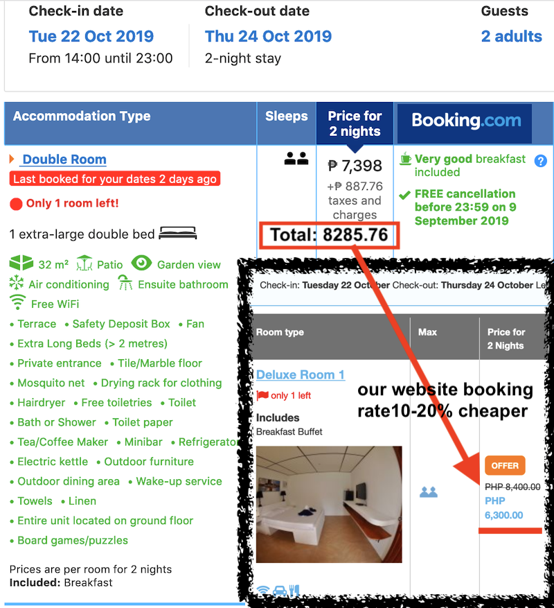 Click for see roomrates on booking.com